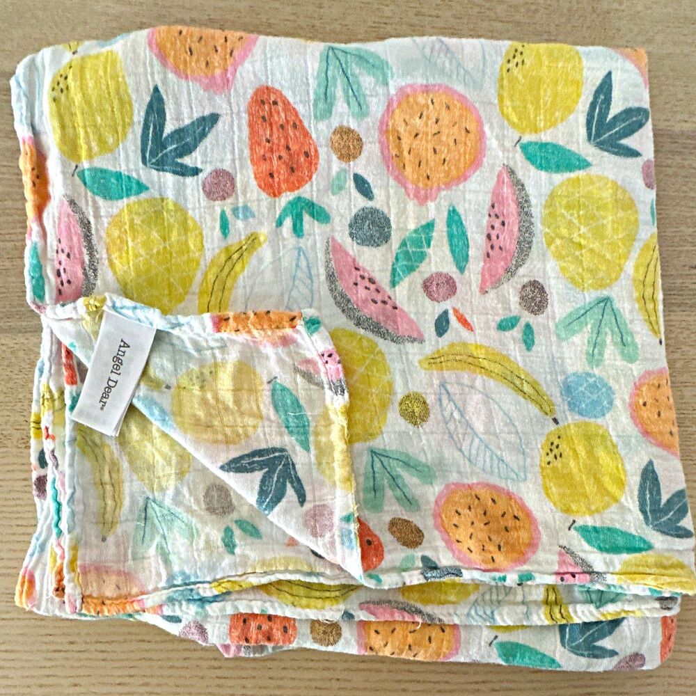 Angel Dear Fruit Swaddling Blanket Breathable Viscose Cotton 47x47 fruit baby